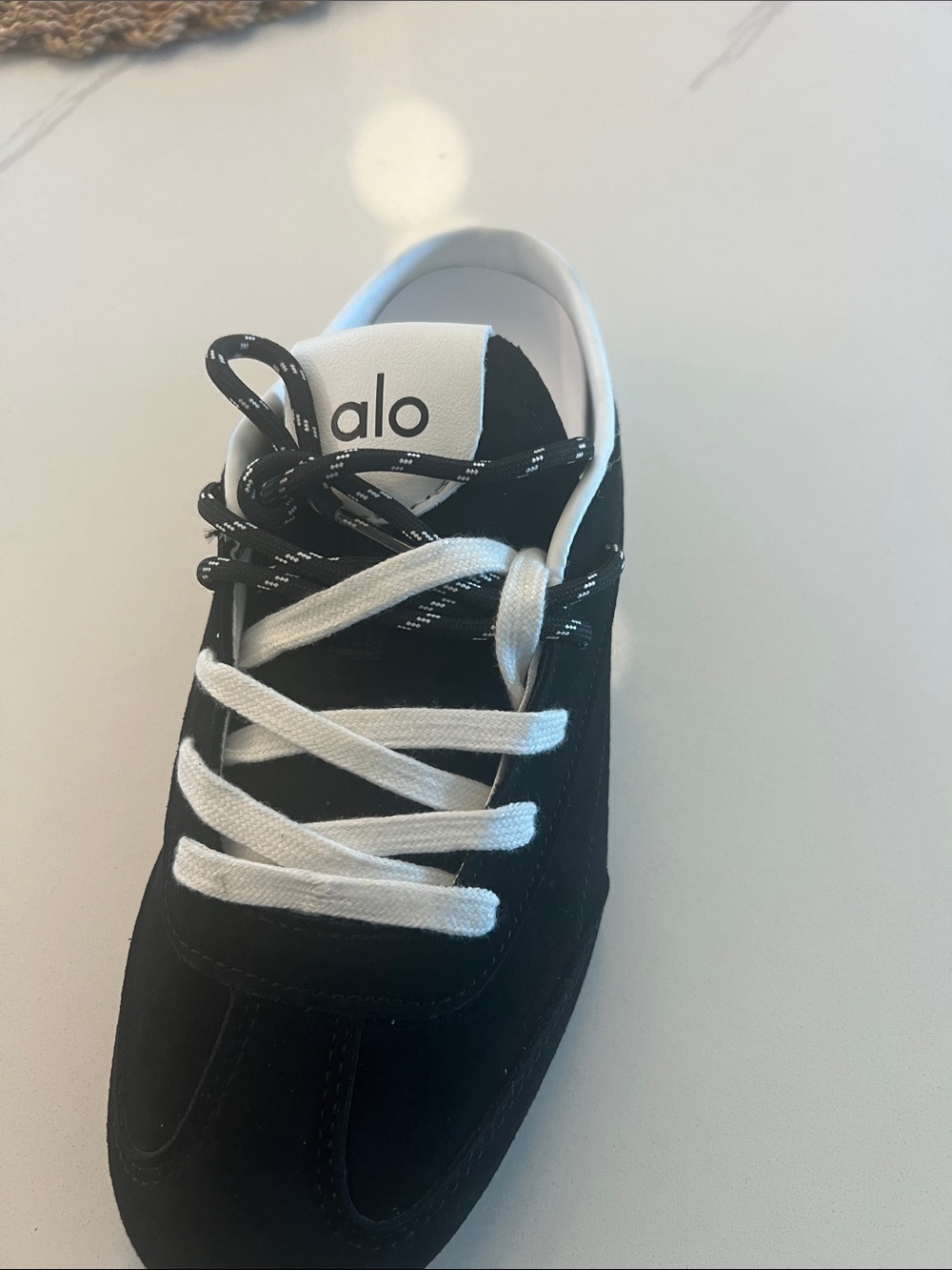 ALO Yoga Women’s Black and White Slip-On Sneaker - Picture 2 of 4